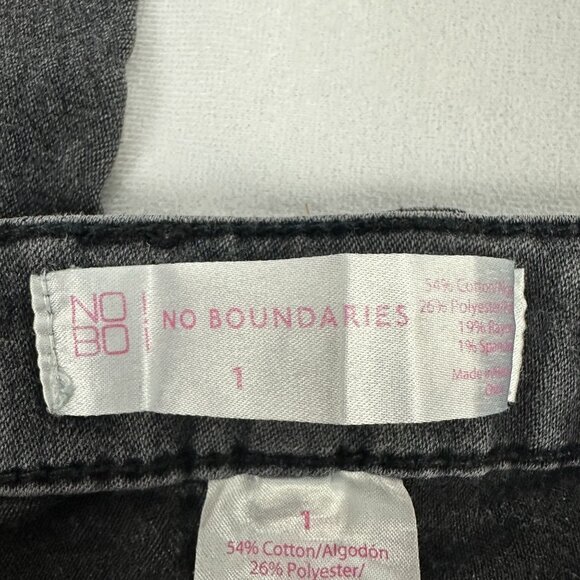 No Boundaries Black Straight Leg Jeans Size 1 Womens Stretch Cotton Blend Denim - Picture 4 of 6